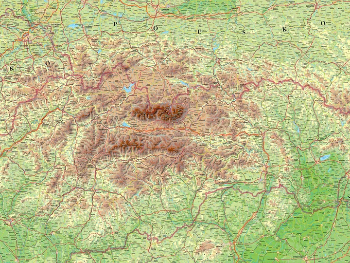 Slovensko – všeobecná mapa